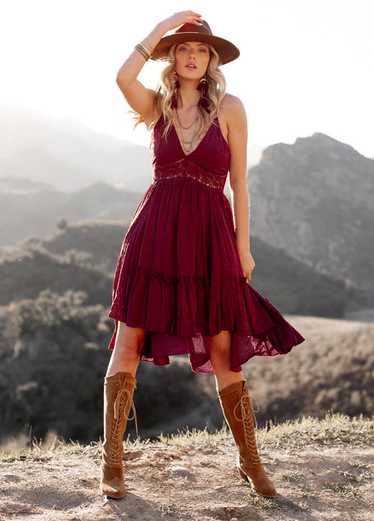 Joyfolie Marley Dress in Oxblood