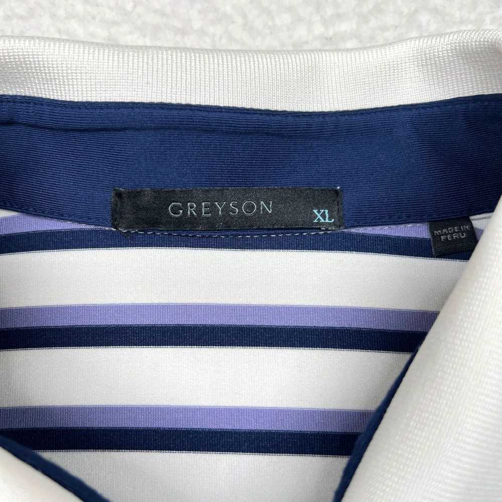 Vintage Greyson Men's Short Sleeve White Purple B… - image 3