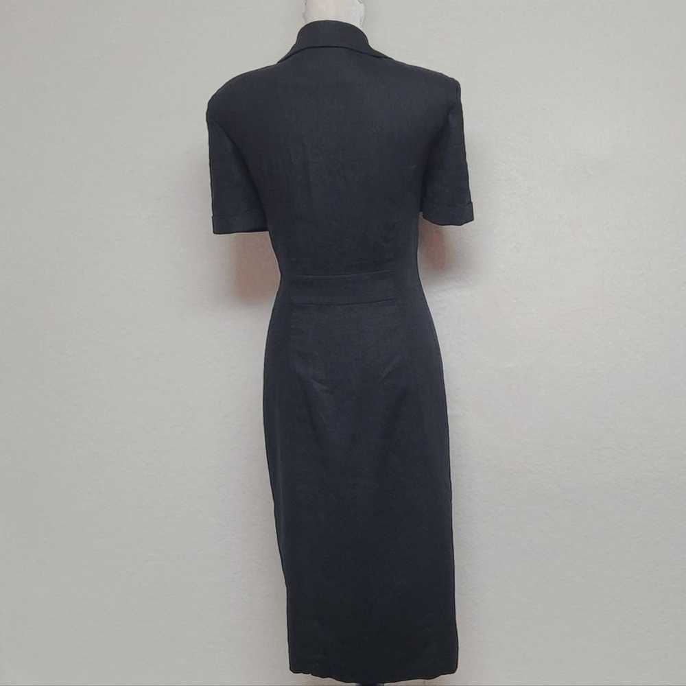 Vintage 80s Jessica Howard Black Linen Blend Embr… - image 9