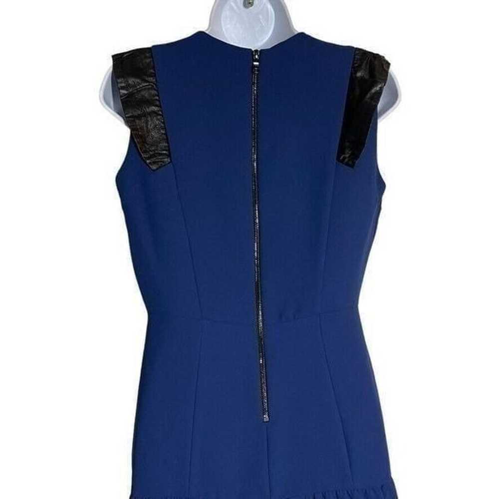 SANDRO Royal blue dress with black faux leather r… - image 5