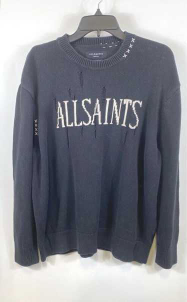 AllSaints Unisex Adults Black Oversized Fit Crew N