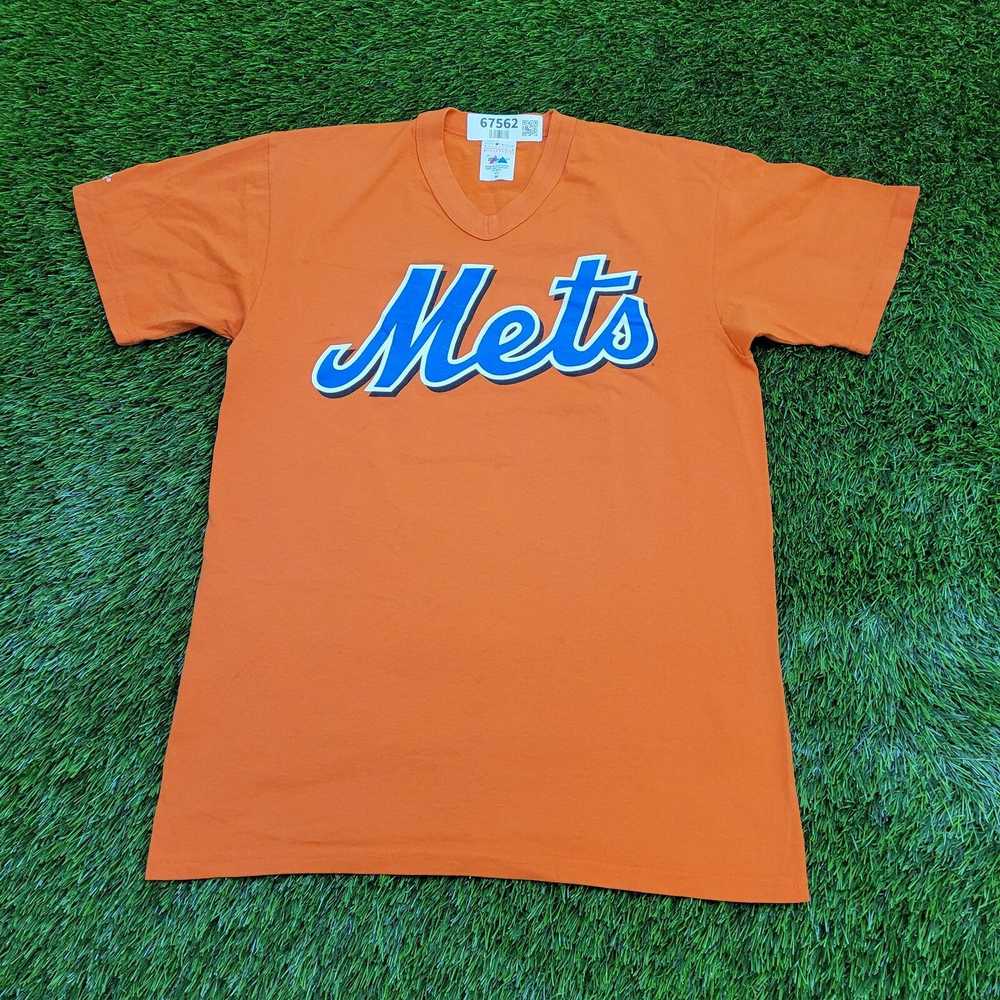 Majestic New-York Mets Shirt Medium 19x27 Orange - image 2