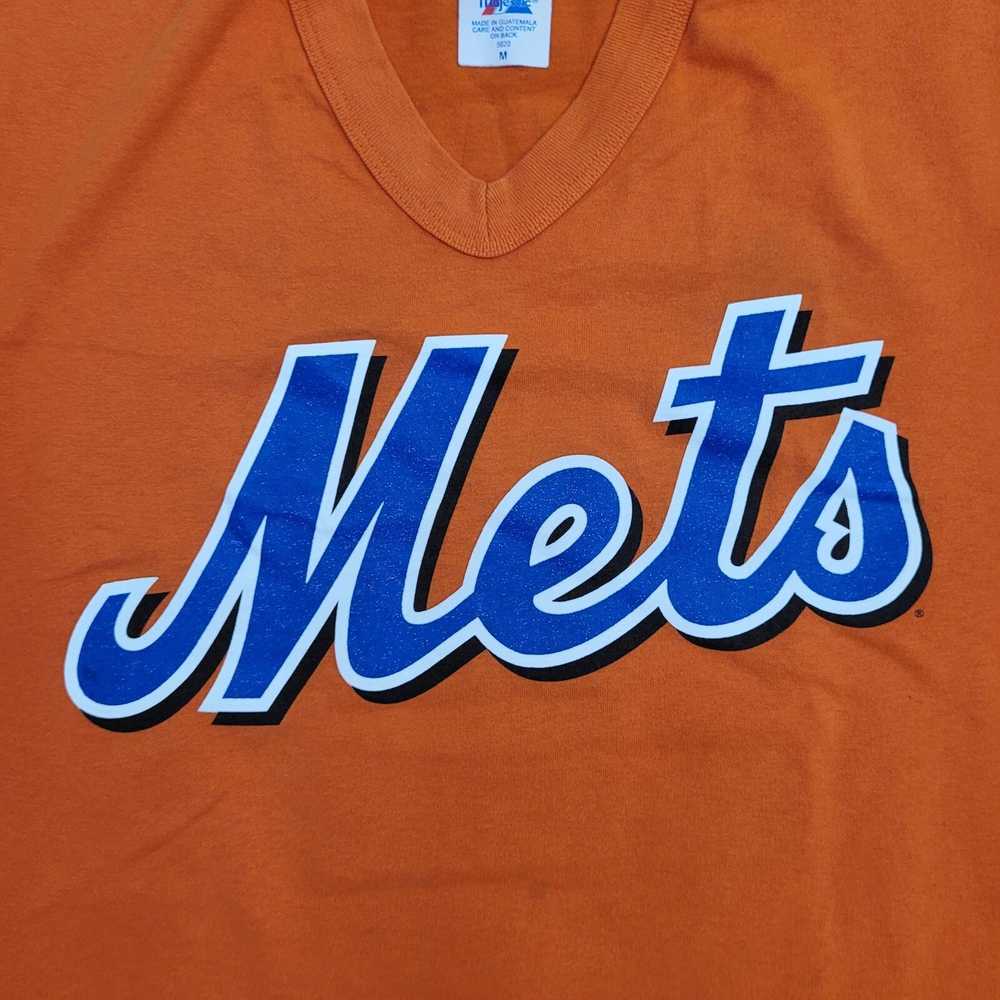 Majestic New-York Mets Shirt Medium 19x27 Orange - image 3