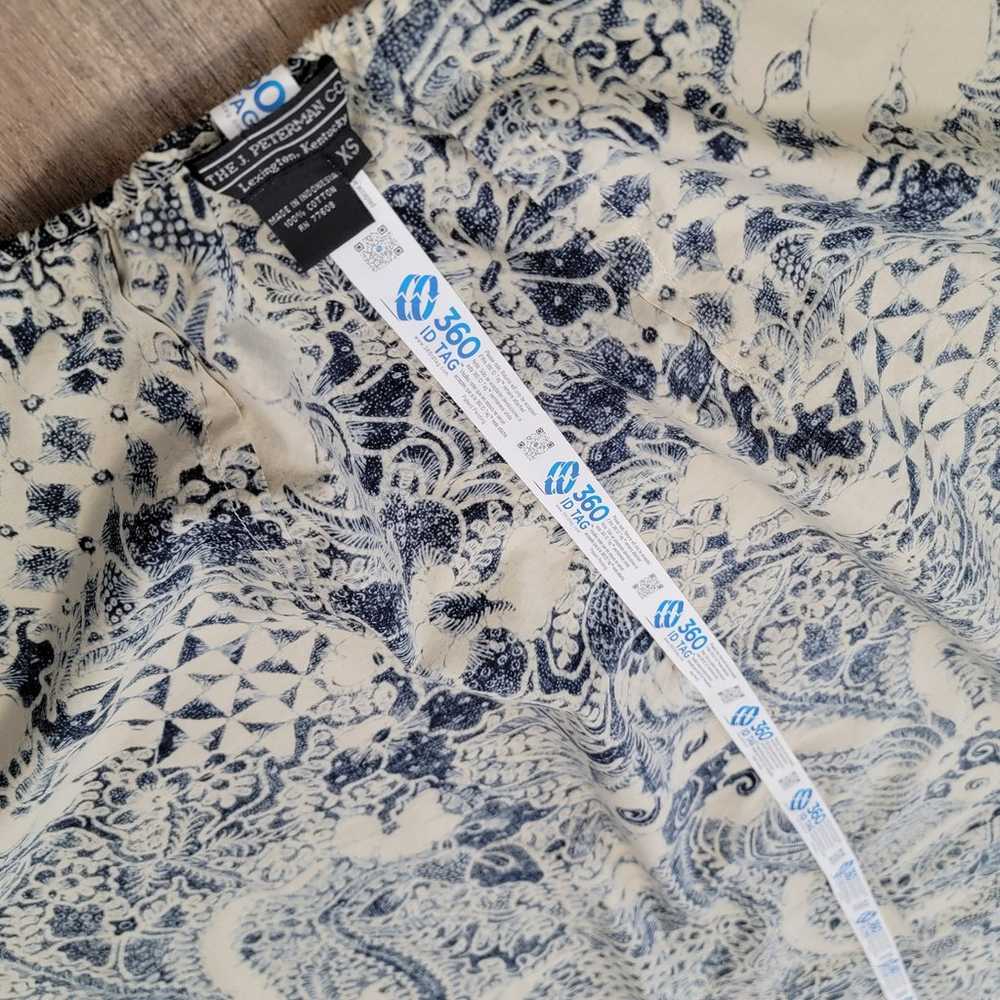 J Peterman Halter Wrap Maxi Dress Navy Batik Flor… - image 11