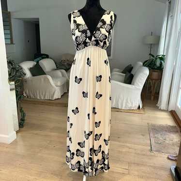 Alice + Olivia Silk Butterfly Maxi Dress