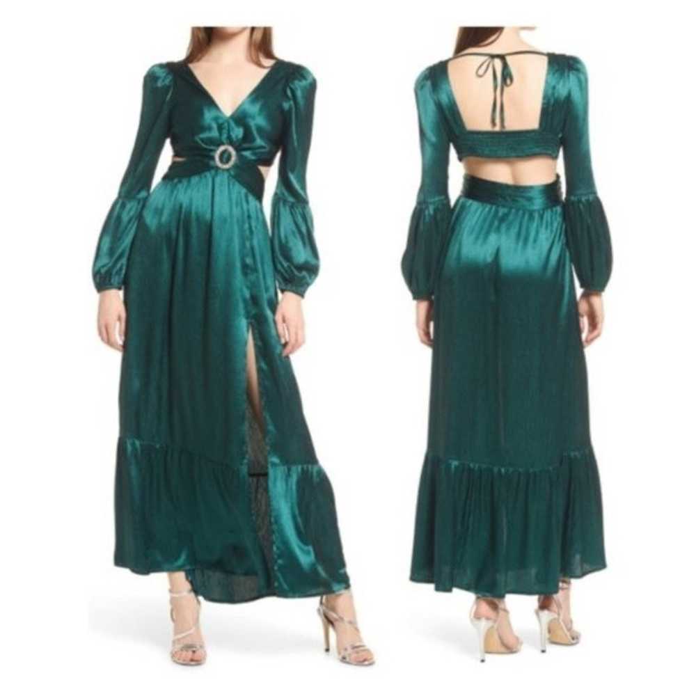 RAHI Leila Luster Long Sleeve Midi Dress - Deep J… - image 2