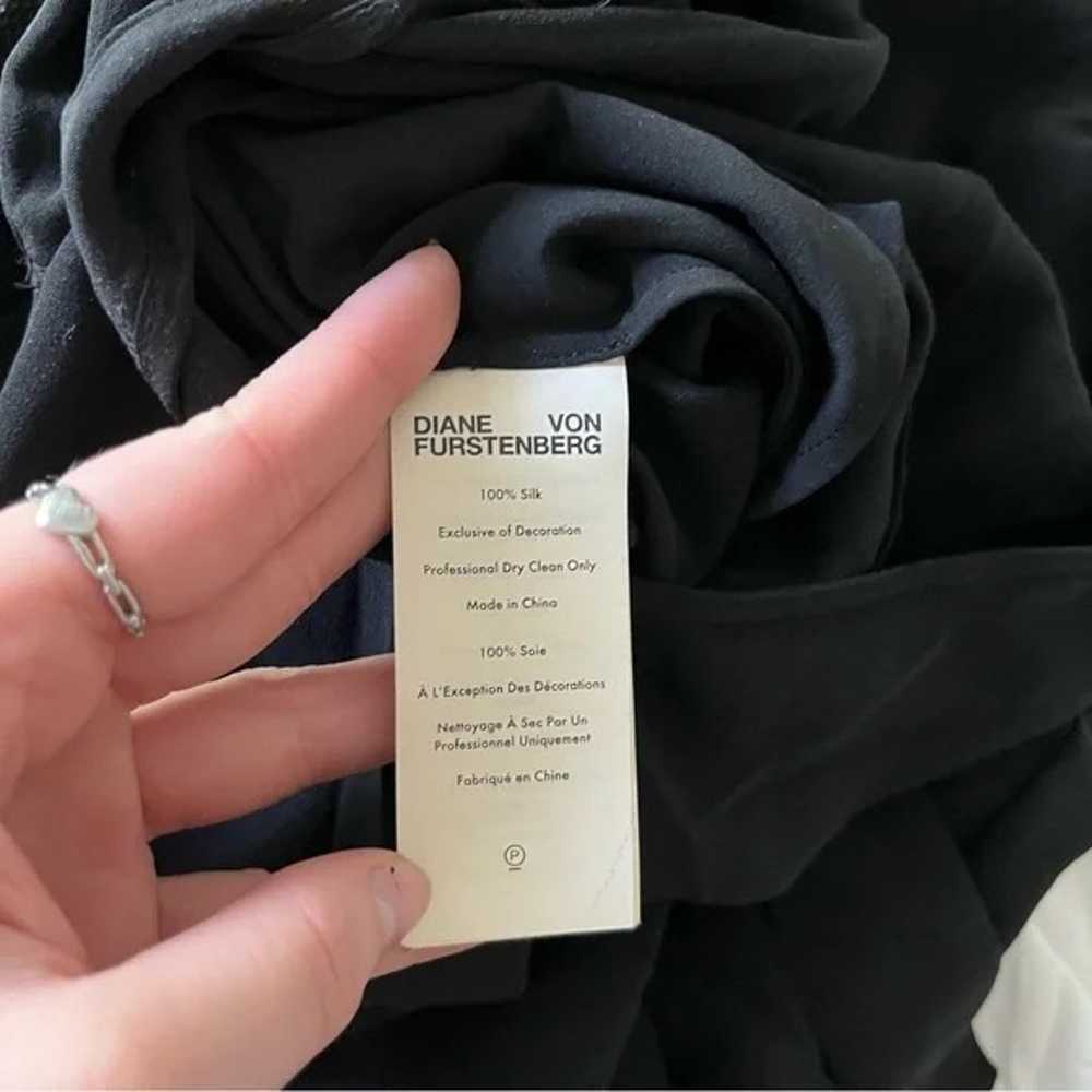 Diane von Furstenberg Black Adelyn Silk Wrap Romp… - image 9