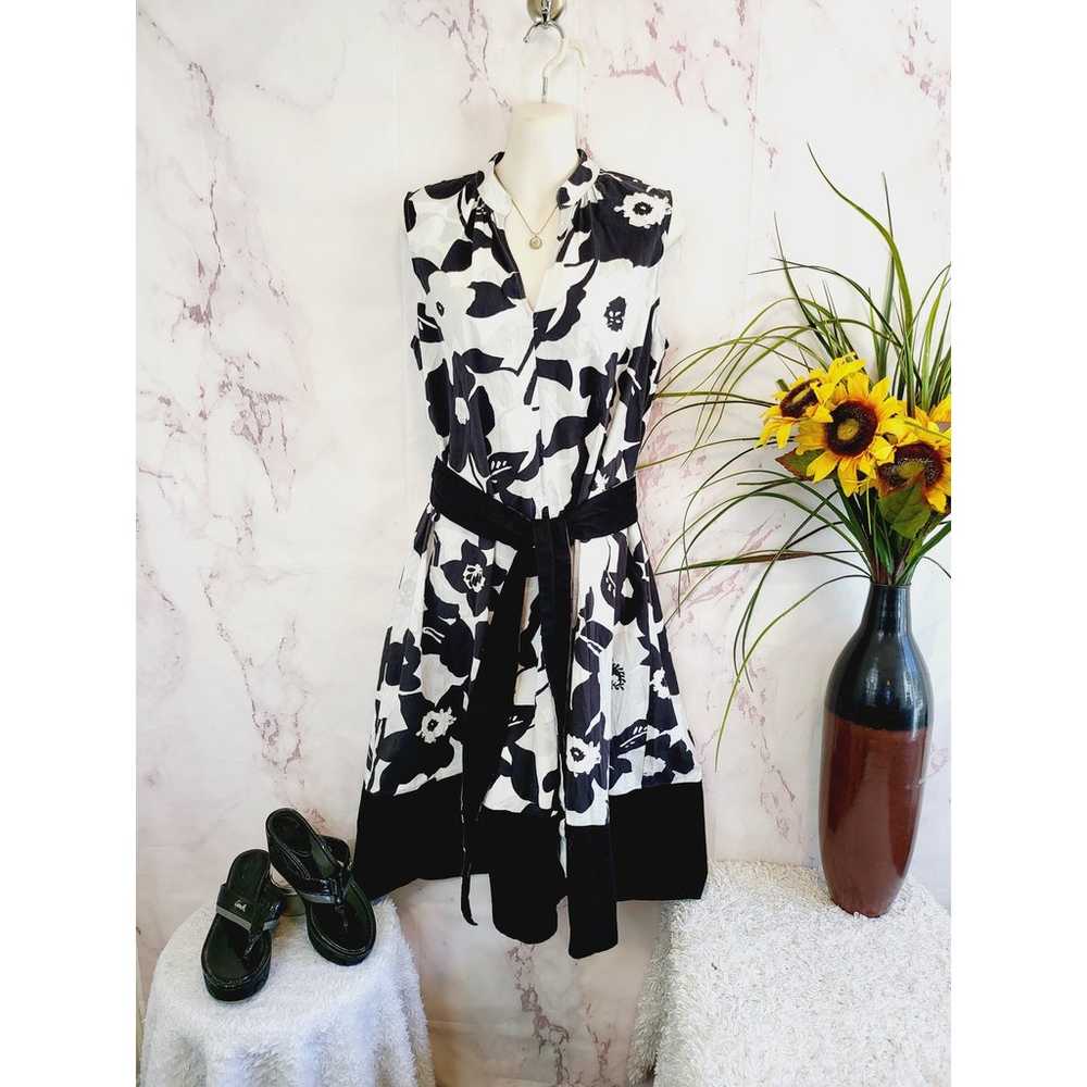 Natori Garden Mandarin Dress - Floral - Black Mul… - image 4
