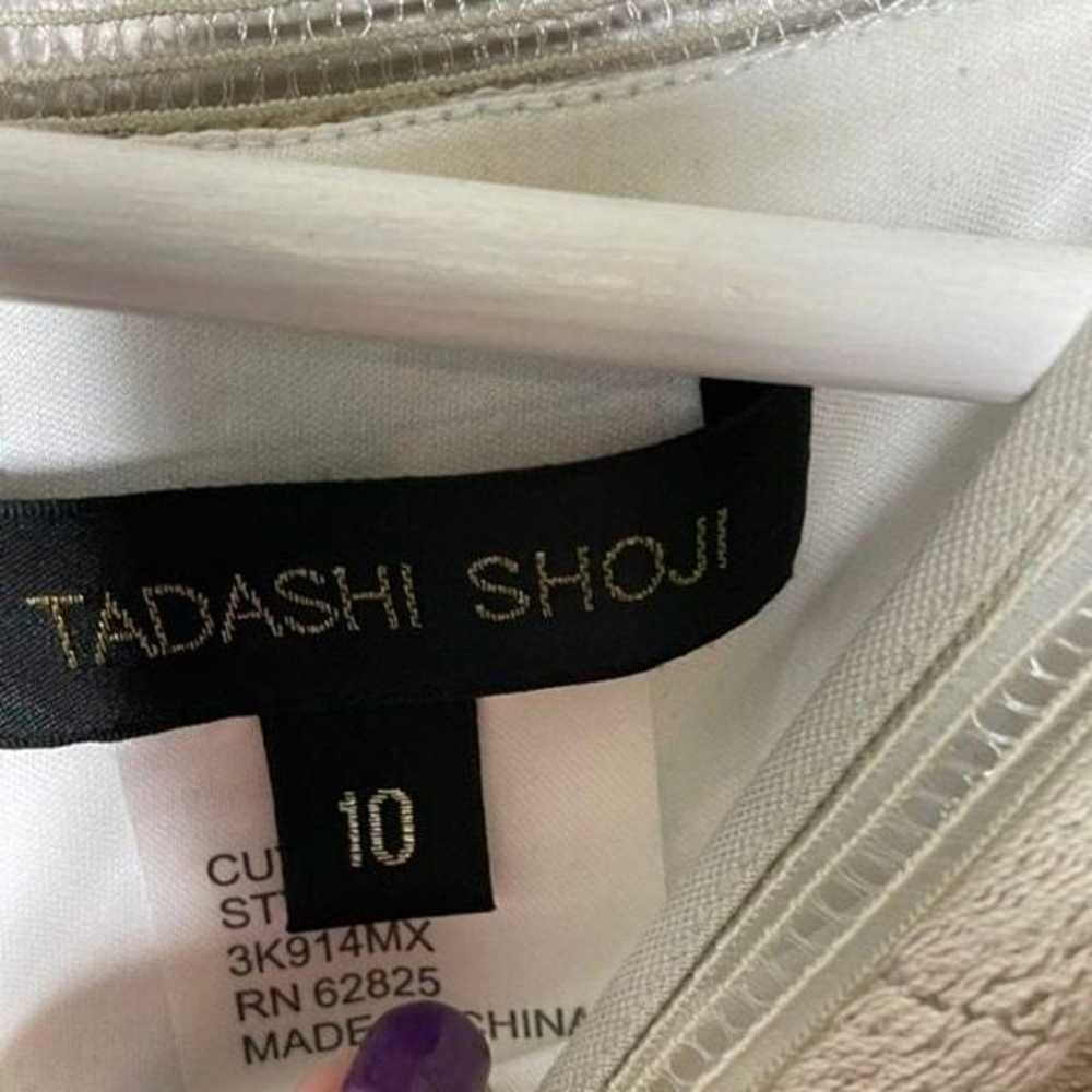 Tadashi Shoji Tan Cream Overlay Dress - image 4