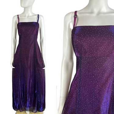 Vtg y2k Pink Purple Iridescent Glitter Galaxy Cor… - image 1