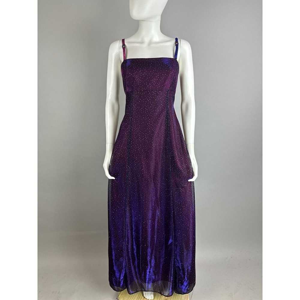 Vtg y2k Pink Purple Iridescent Glitter Galaxy Cor… - image 4