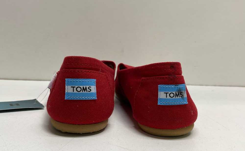 Toms Classic Canvas Slip On Shoes Red 9.5 - image 4
