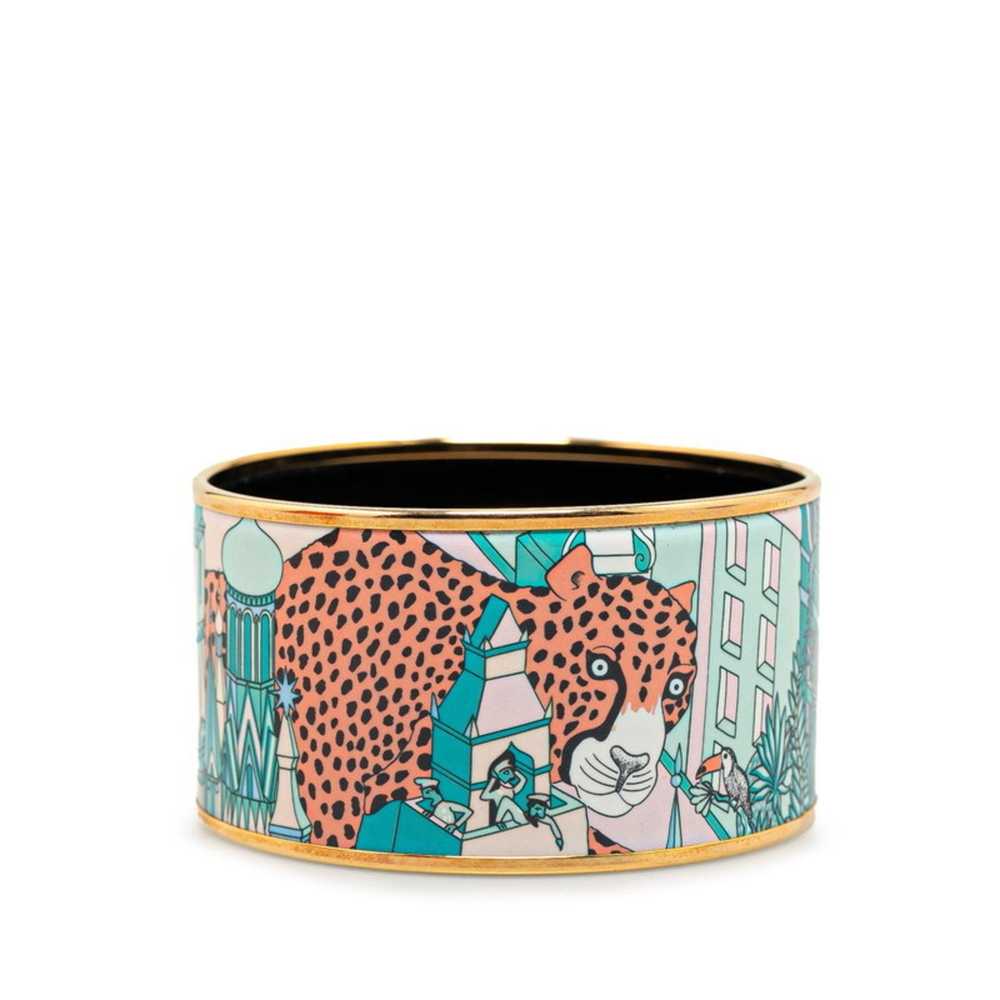 Hermes Hermes enamel TGM leopard cloisonné bangle… - image 1