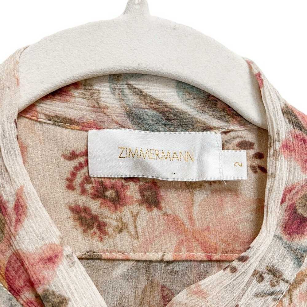 Zimmermann Folly Tie Neck Silk Floral Midi Dress … - image 8