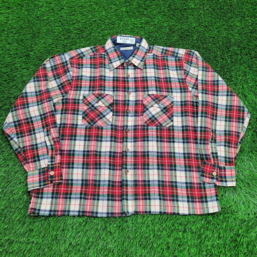 Forte Vintage 90s Flannel Shirt XL 25x26 Red West… - image 1