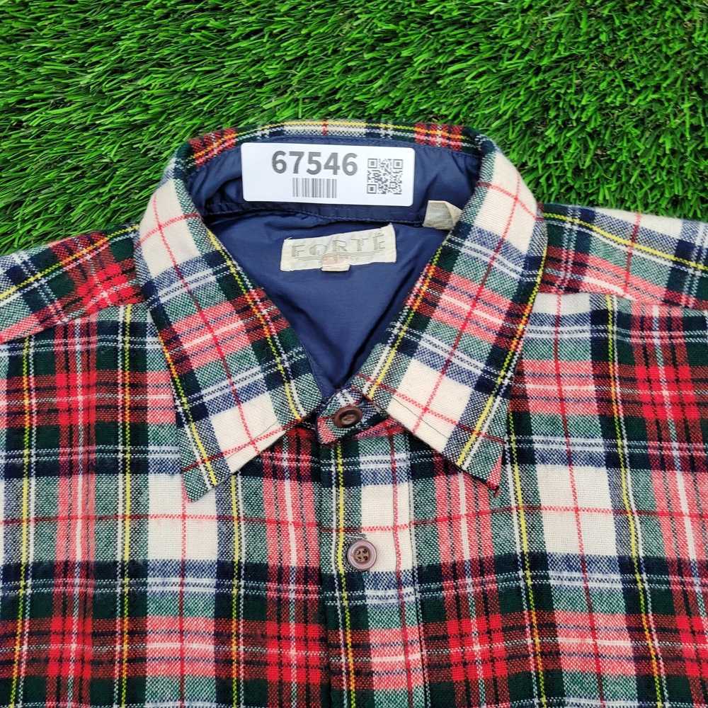 Forte Vintage 90s Flannel Shirt XL 25x26 Red West… - image 9