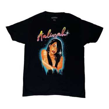 Vintage Aaliyah T-Shirt Size Medium Black Retro R… - image 1