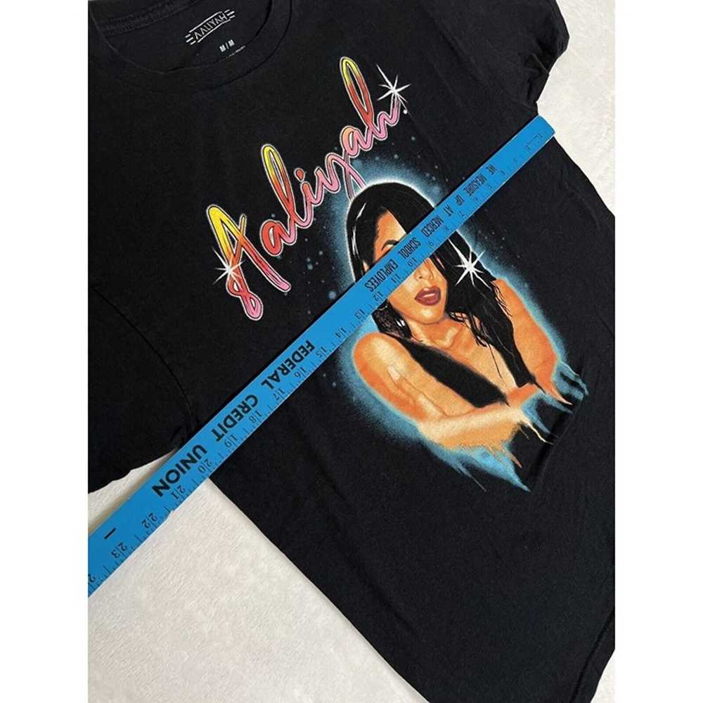 Vintage Aaliyah T-Shirt Size Medium Black Retro R… - image 3
