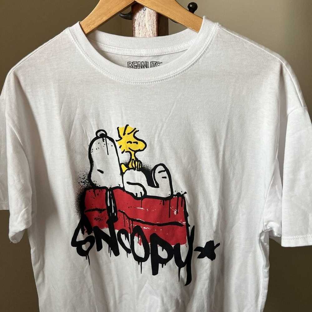 Peanuts T-Shirt Adult XS White Snoopy Double Side… - image 2