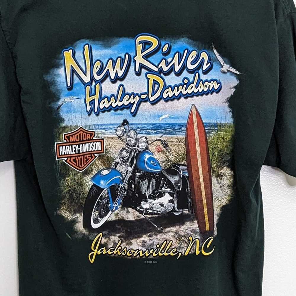 Harley Davidson Men's Short Sleeve T-shirt Green … - image 3