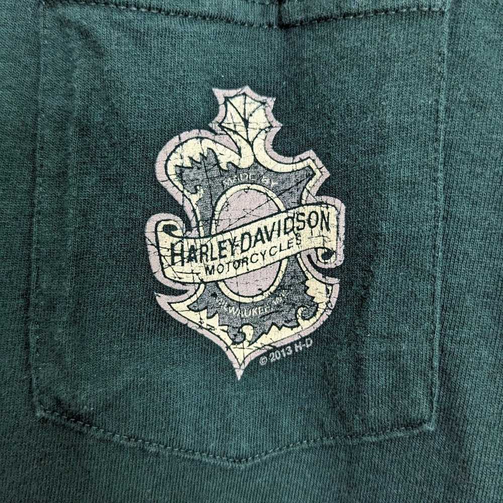 Harley Davidson Men's Short Sleeve T-shirt Green … - image 5
