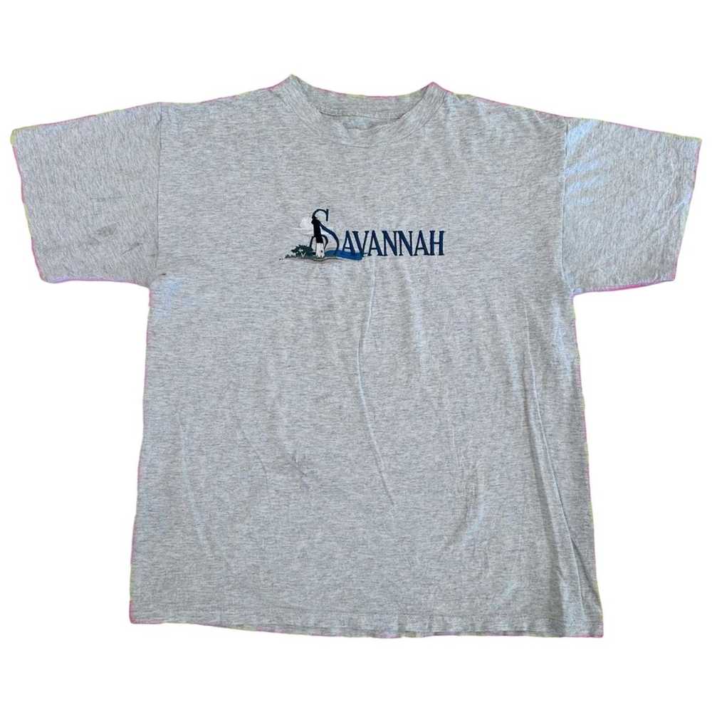 Vintage 90s savannah embroidered t shirt - image 1