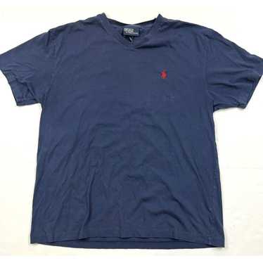 Vintage Polo Ralph Lauren V-Neck T-shirt Tee Singl