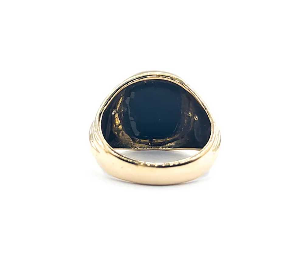 Mens Onyx Ring With Diamonds In Yellow Gold - image 8