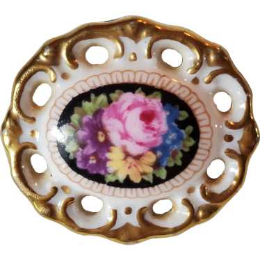 1930s Schumann Porcelain Floral Brooch