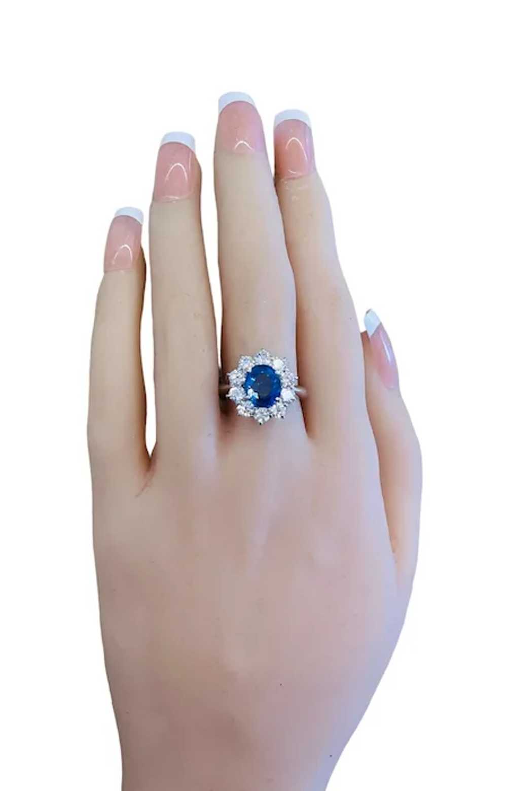 Burma Sapphire 3.08ct and Diamonds 1.4cttw Estate… - image 5