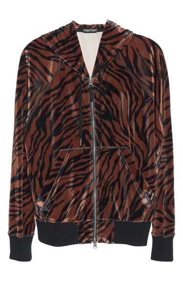 Tom Ford o1loc1c0624 JDL006 Zebra Print Velour Zip