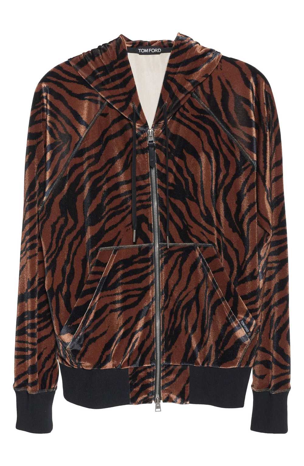 Tom Ford o1loc1c0624 JDL006 Zebra Print Velour Zi… - image 1