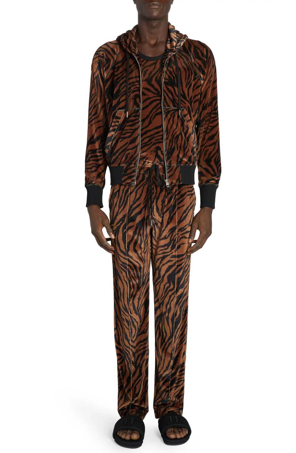 Tom Ford o1loc1c0624 JDL006 Zebra Print Velour Zi… - image 7