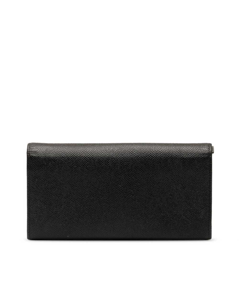 Bvlgari Black Leather Logo Clip Long Wallet in Ex… - image 3