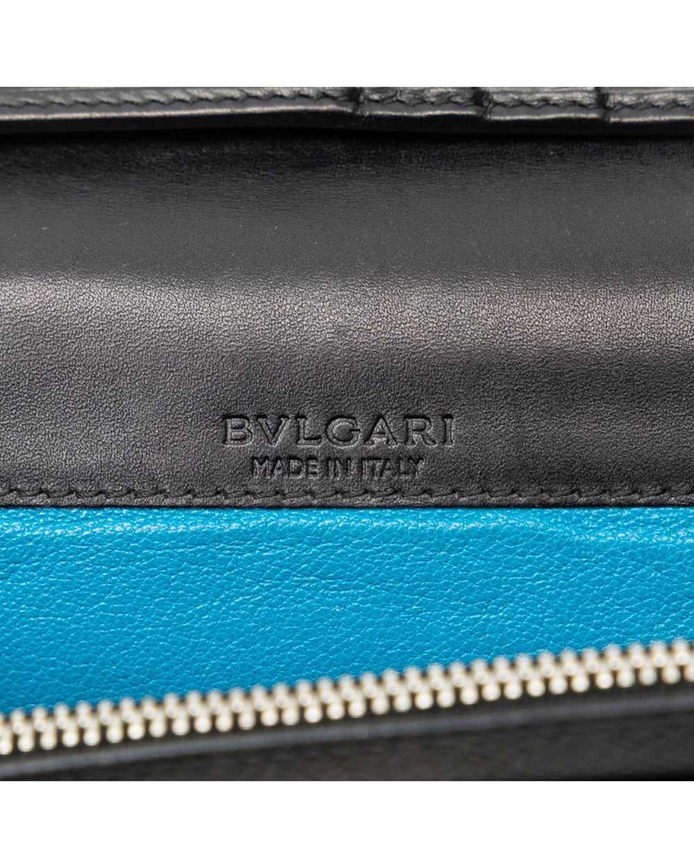Bvlgari Black Leather Logo Clip Long Wallet in Ex… - image 7