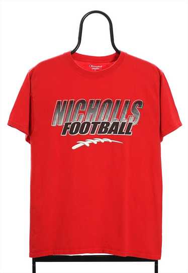 Vintage Champion Nicholls Football Red TShirt Wome