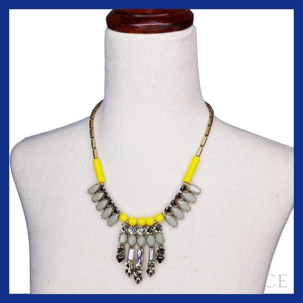 J.Crew Colorful Statement Yellow and Gray Crystal… - image 1