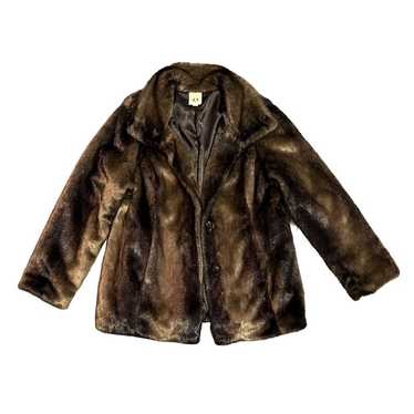 Fuda Faux Fur Coat / Jacket Long Sleeve Brown Siz… - image 1