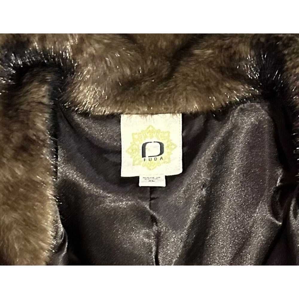 Fuda Faux Fur Coat / Jacket Long Sleeve Brown Siz… - image 3