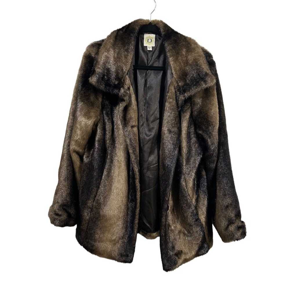 Fuda Faux Fur Coat / Jacket Long Sleeve Brown Siz… - image 5