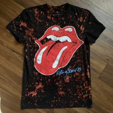 VINTAGE Rolling Stones Tshirt Black 89' Rockwave by Brockman Repeating offers Logo 1989