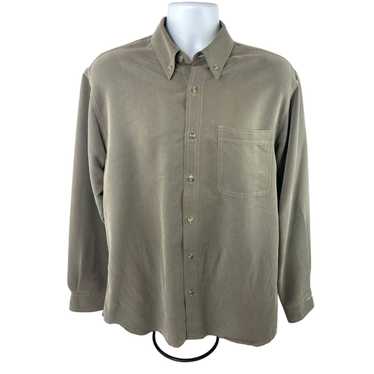 Vintage Columbia Shirt Mens Medium Green Modal L/… - image 1