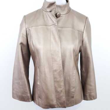PENDLETON Gold Metallic 100% Leather Jacket Coat L