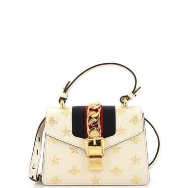 Gucci Sylvie Top Handle Bag Printed Leather Mini - image 1