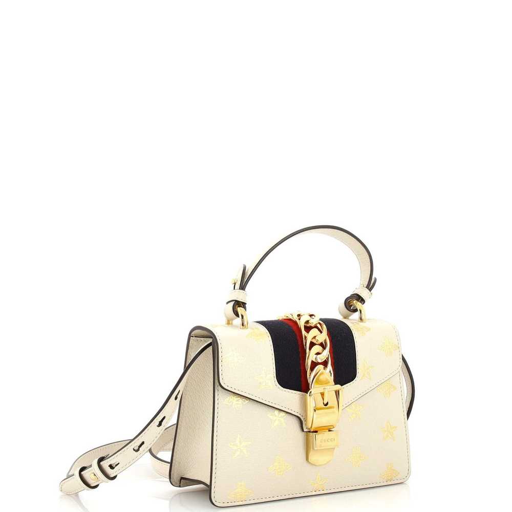 Gucci Sylvie Top Handle Bag Printed Leather Mini - image 2