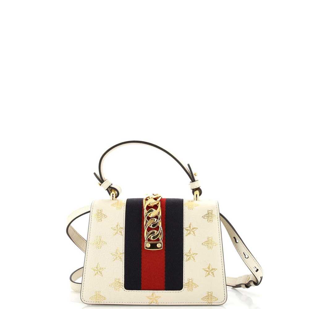 Gucci Sylvie Top Handle Bag Printed Leather Mini - image 3