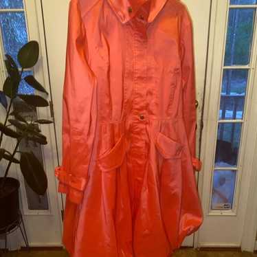 Women's Samuel Dong Orange Trench Coat Size XL