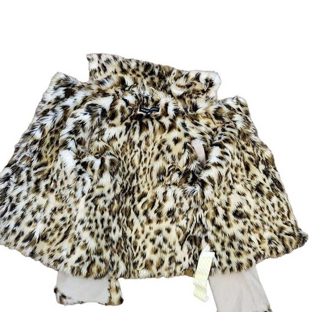 Y2K Tan Suede Leather Faux Fur Leopard Lining Col… - image 9