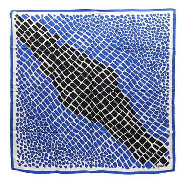 Fendi Fendi scarf muffler blue black off-white 10… - image 1