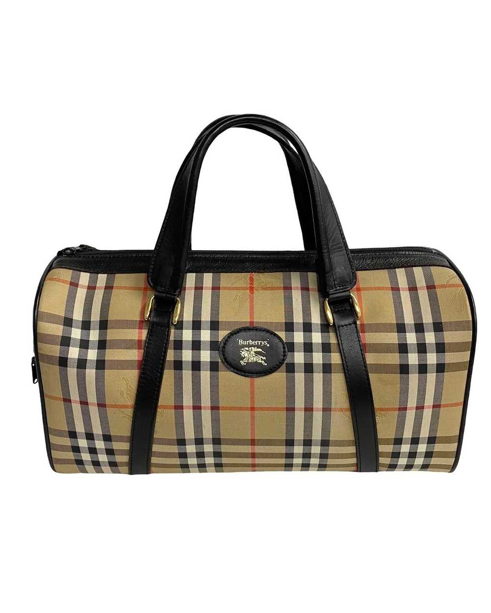 Burberry Designer Check Canvas Boston Bag in Brow… - image 2